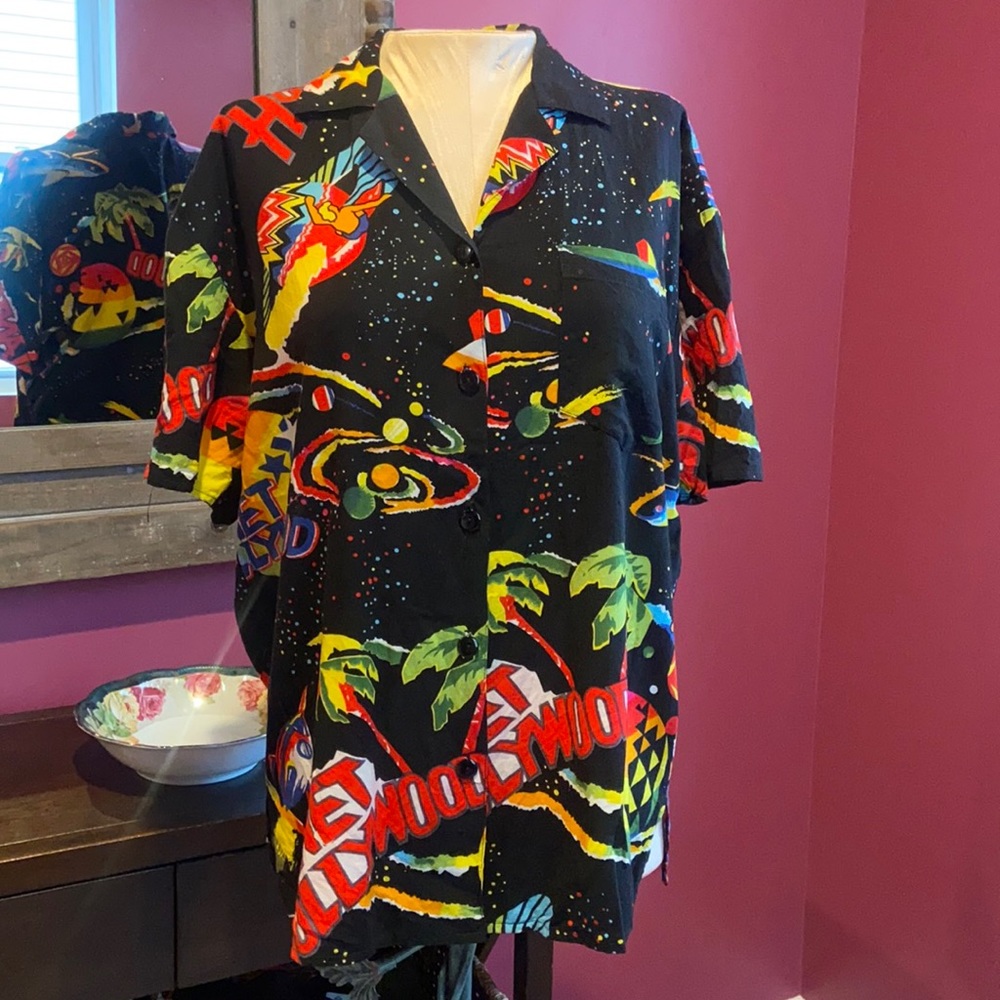 Rare California Krush Vintage 90’s Planet Hollywood Button Down Short Sleeve M